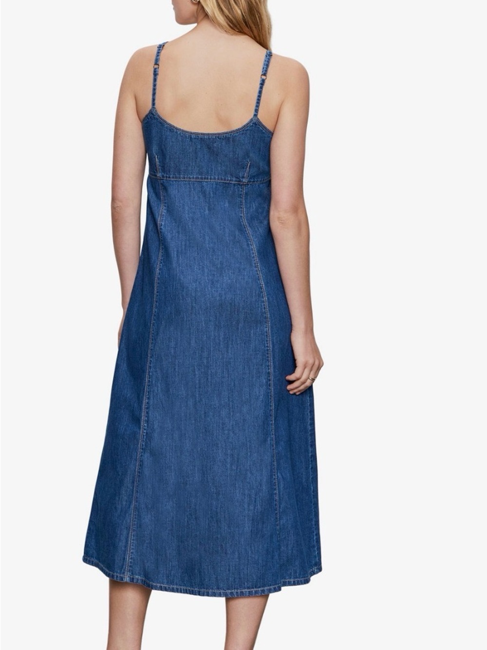 Sanctuary Women's Sweetheart Neck Wilder Spaghetti Straps Denim Dress - Picture 15 of 16